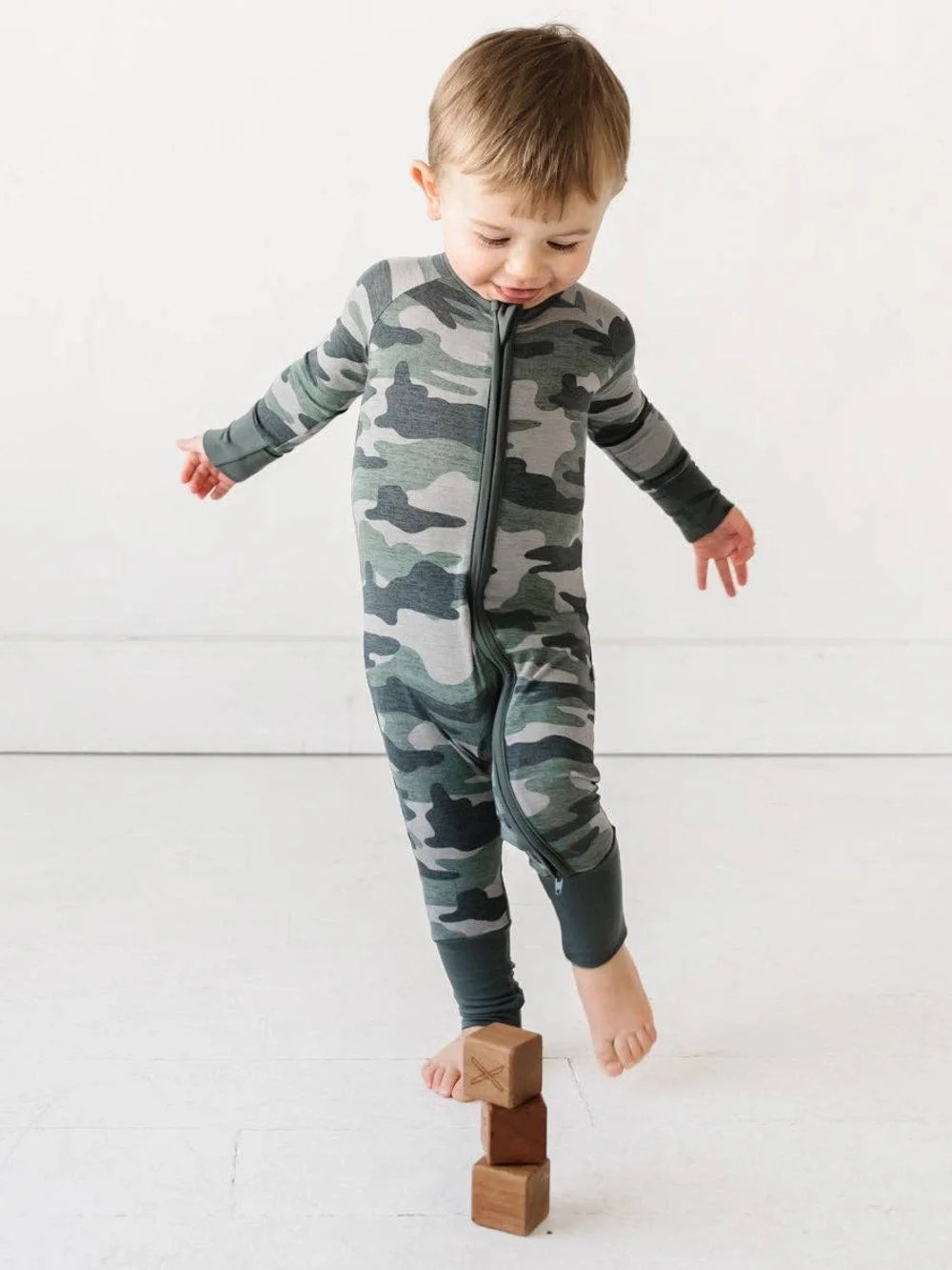 Little Sleepies Vintage Camo Bamboo Viscose Zippy Sleeper 3T